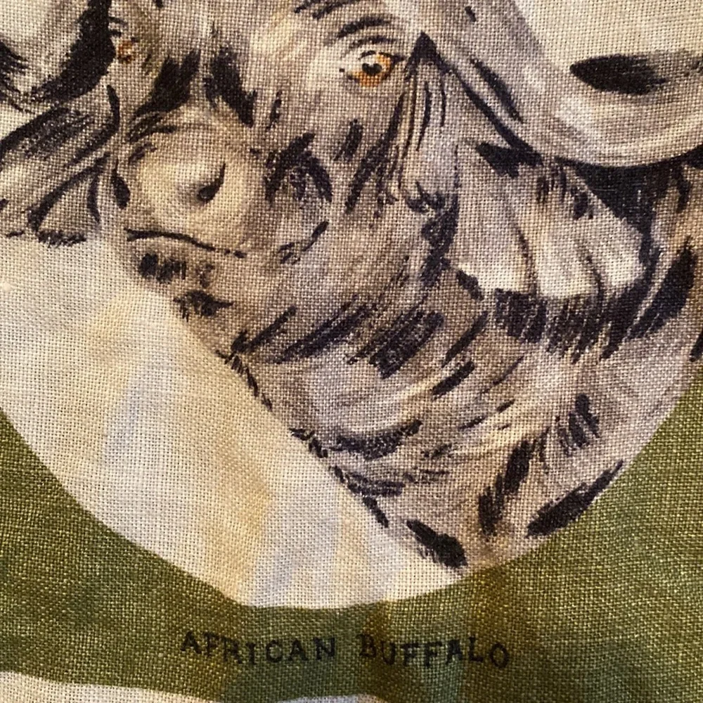 Irish linen towel wild life safari animals